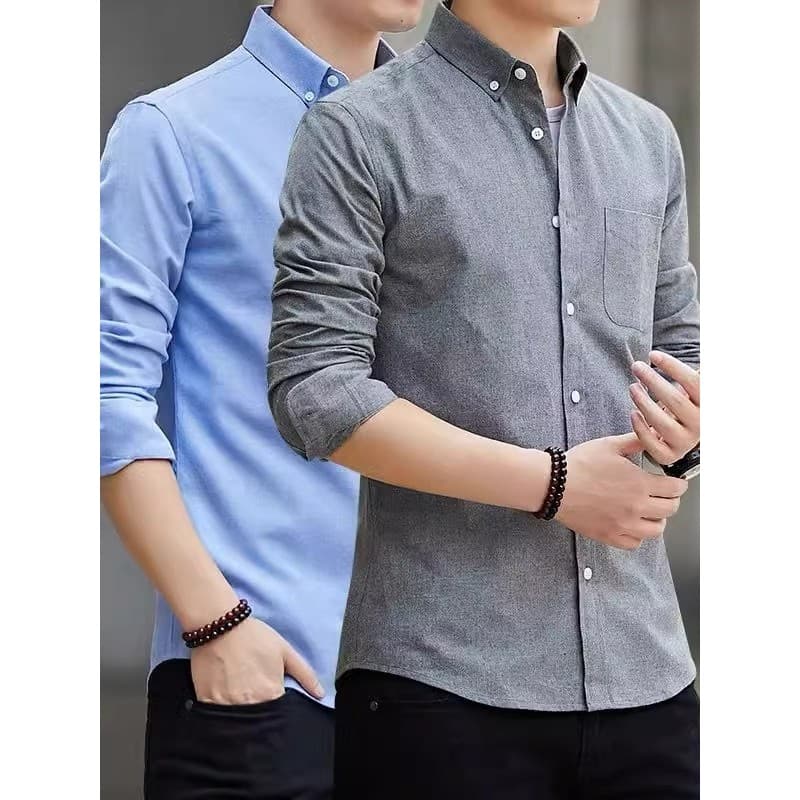 Camisa masculina de manga comprida 2026 verão novo estilo jaqueta superior Polegada camisa Casual solta High-End camisa
