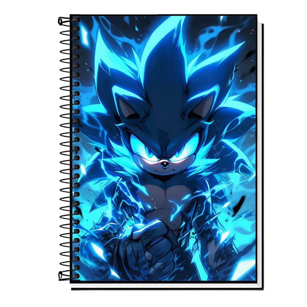 Caderno Escolar Sonic the Hedgehog | Velocidade & Aventura | Capa Dura & Espiral Resistente 1, 10, 15 e 20 Matérias