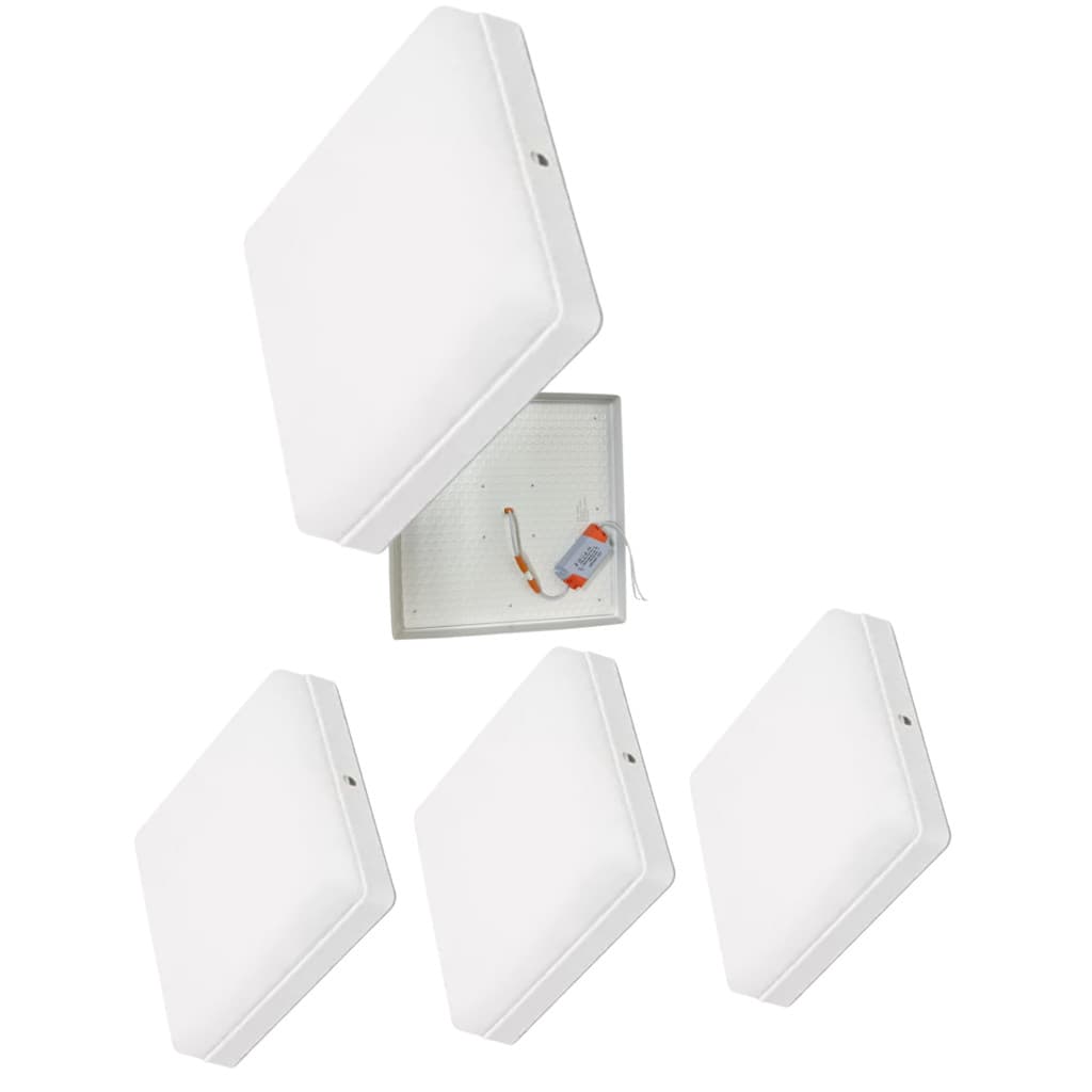 Kit 3 Luminária Led Plafon Borda Infinita 38W Quadrado Sobrepor Bivolt 22x22cm Frio 6500K ou Neutro 4000k