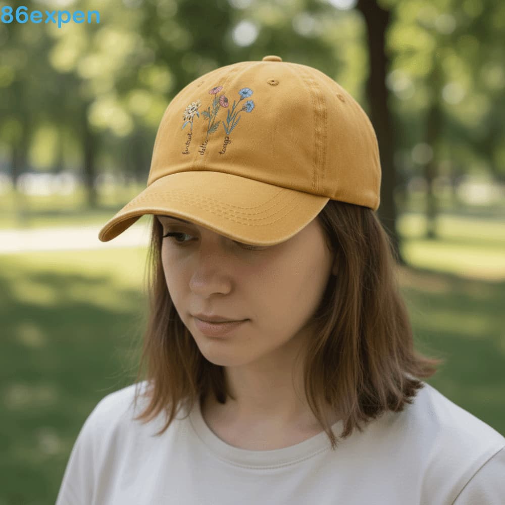 EXPEN1 Chapéu De Sol Do Pai , Boné De Beisebol Casual Estampado Vintage Snapback Lavado Em Várias Cores De Girassol