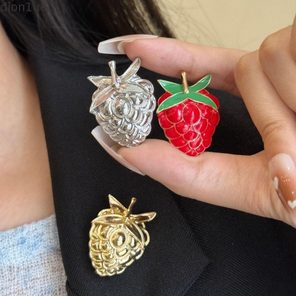 DION1UE Broches De Frutas Com Óleo De Gotejamento , Esmaltados De Liga De Morango Estilo Coreano , Crachá De Bolsa , Alf