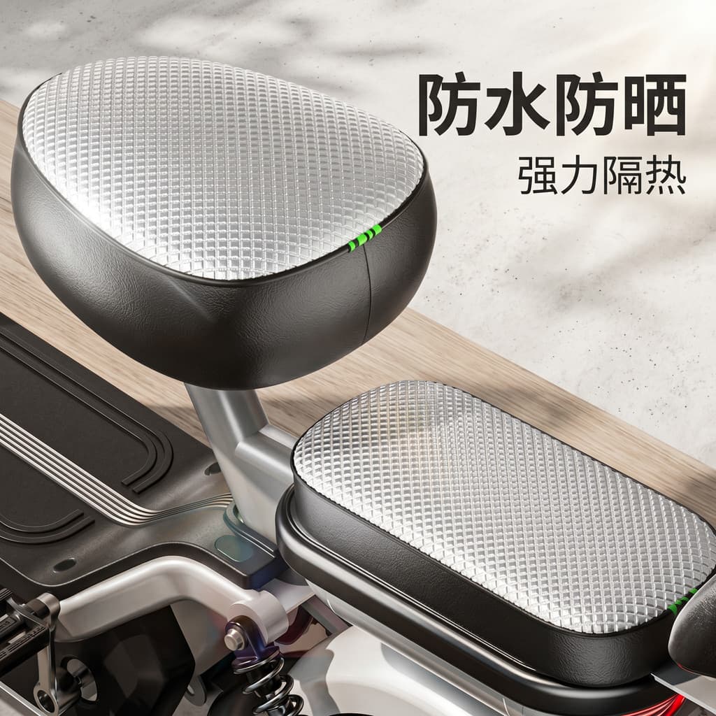 Capa de assento de carro elétrico à prova d'água protetor solar capa de couro espessada pequena bateria capa de assento