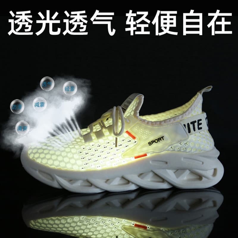 Homens sapatos de rede verão novo estilo leve respirável oco casal malha sapatos estilo fino esportes correndo sapatos c
