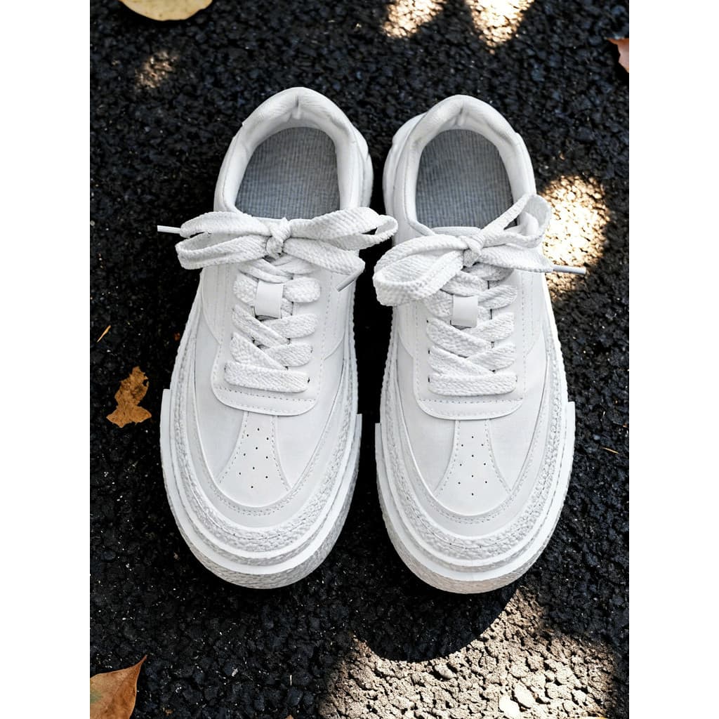 Sapatos brancos pequenos para meninos, todos brancos, sola grossa, branco puro, sapatos casuais da moda, verão, estilo f