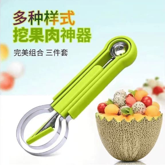 Conjunto de faca de prato de frutas, escavador de bola, faca de escultura, descascador de frutas