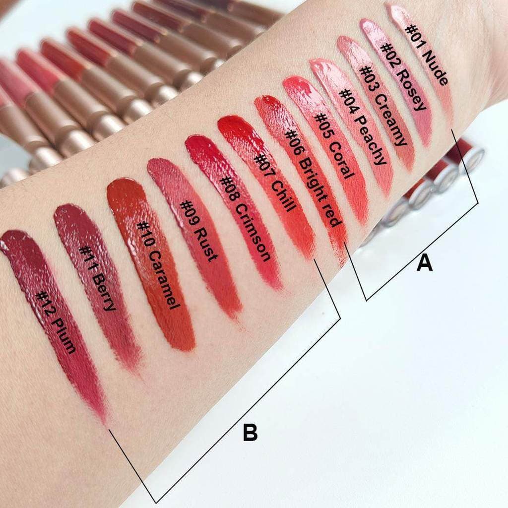 ((6 peças) conjunto de brilho labial fosco de comércio exterior brilho labial fosco leite chá cor copo antiaderente bril