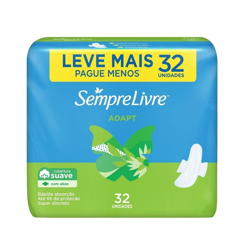 Absorvente Externo Sempre Livre Adapt Com Abas Suave 32un