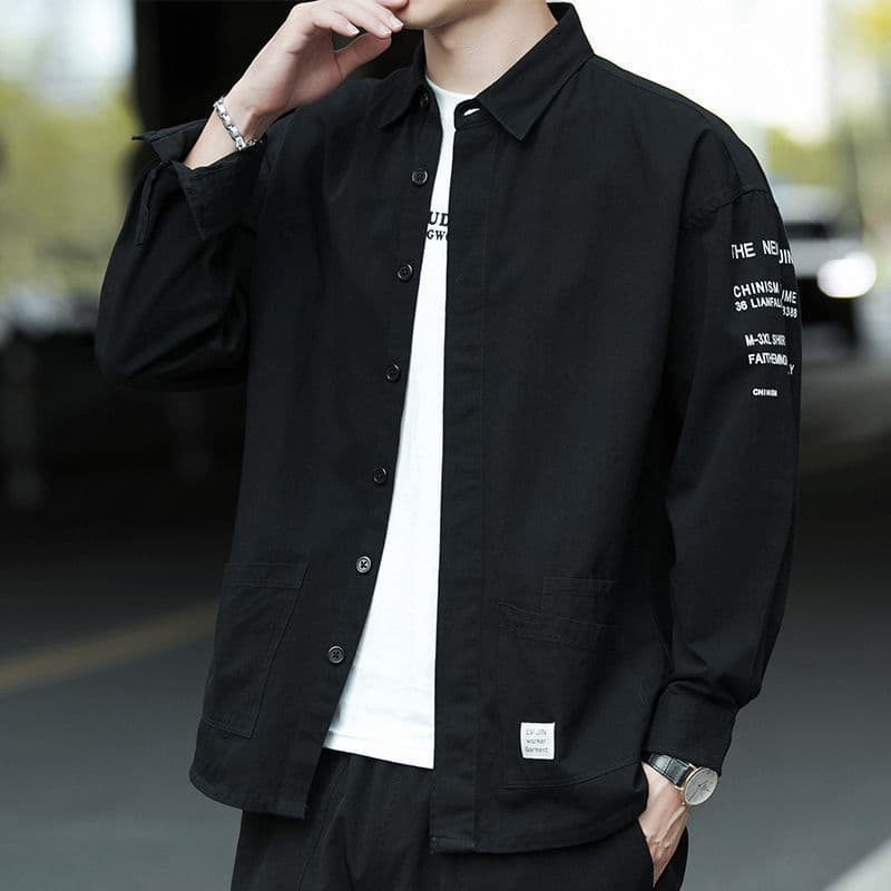 Camisa masculina de manga comprida outono macacão fino jaqueta meninos primavera outono Puffers bonito trabalho Wear cam