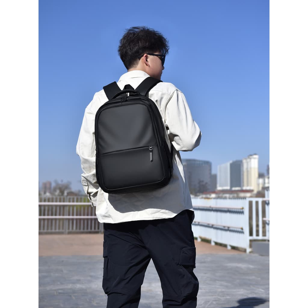 Mochila masculina de cor sólida, mochila de computador de alta qualidade, multifuncional, leve, para viagem, grande capa