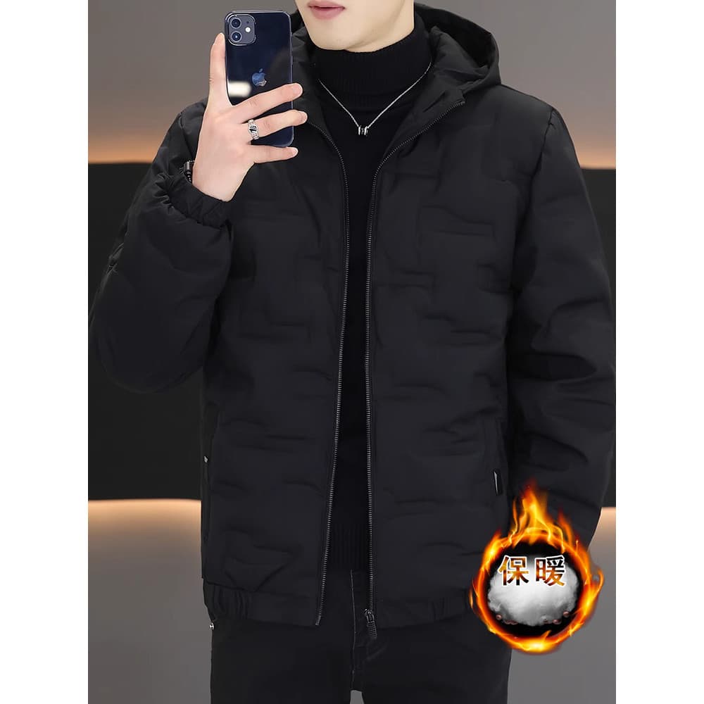 Jaqueta acolchoada masculina inverno novo estilo forro de lã engrossado jaqueta meninos quente acolchoado jaqueta curta