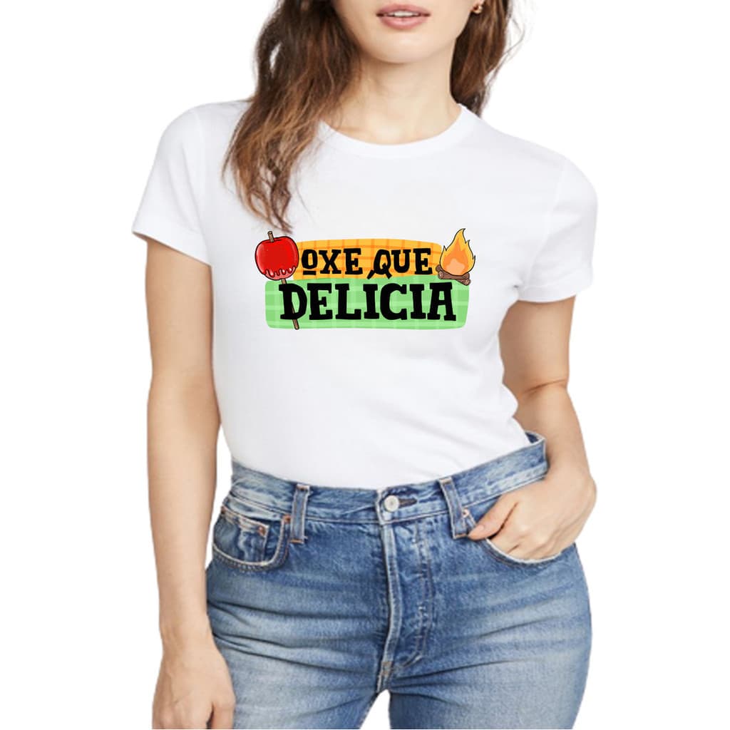Camiseta Blusa Feminina Festa Junina Julina Oxe Que Delicia Envio Imediato