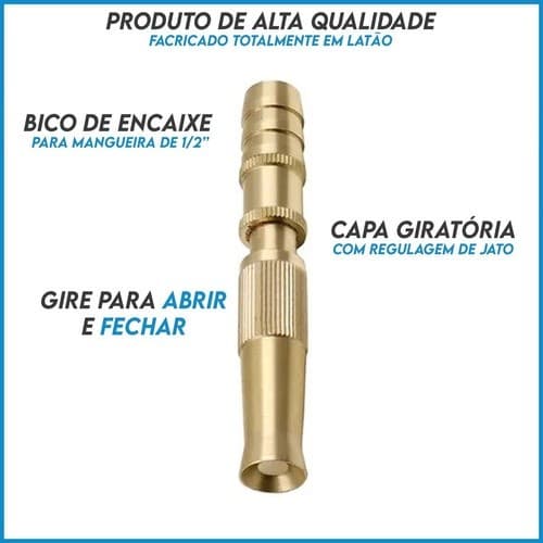 Esguicho De Alta Pressão Com Anel De Vedação Bocal De Bronze Universal Para Torneira E Mangueira