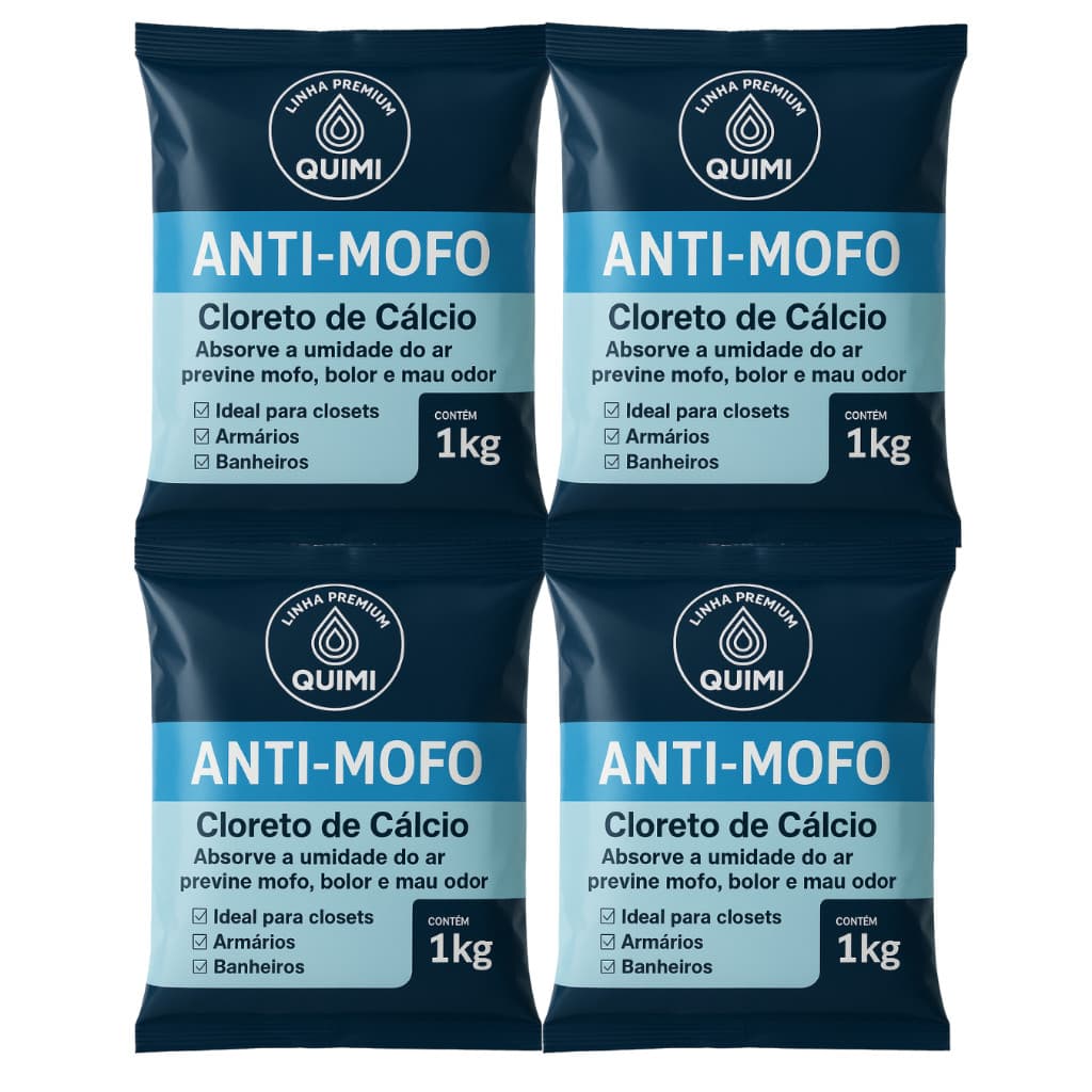 Cloreto de Cálcio Premium Anti Mofo Bolinha 4kg – Refil Desumidificador Elimina Odores e Umidade