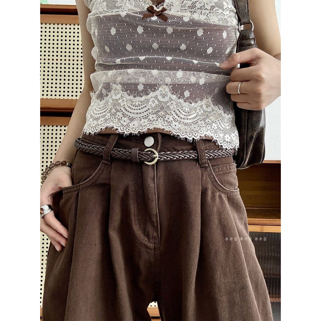 cinto feminino largo cinto feminino Lee Kaiyun cinto trançado coreano feminino combinando saia jaqueta cintura estreita