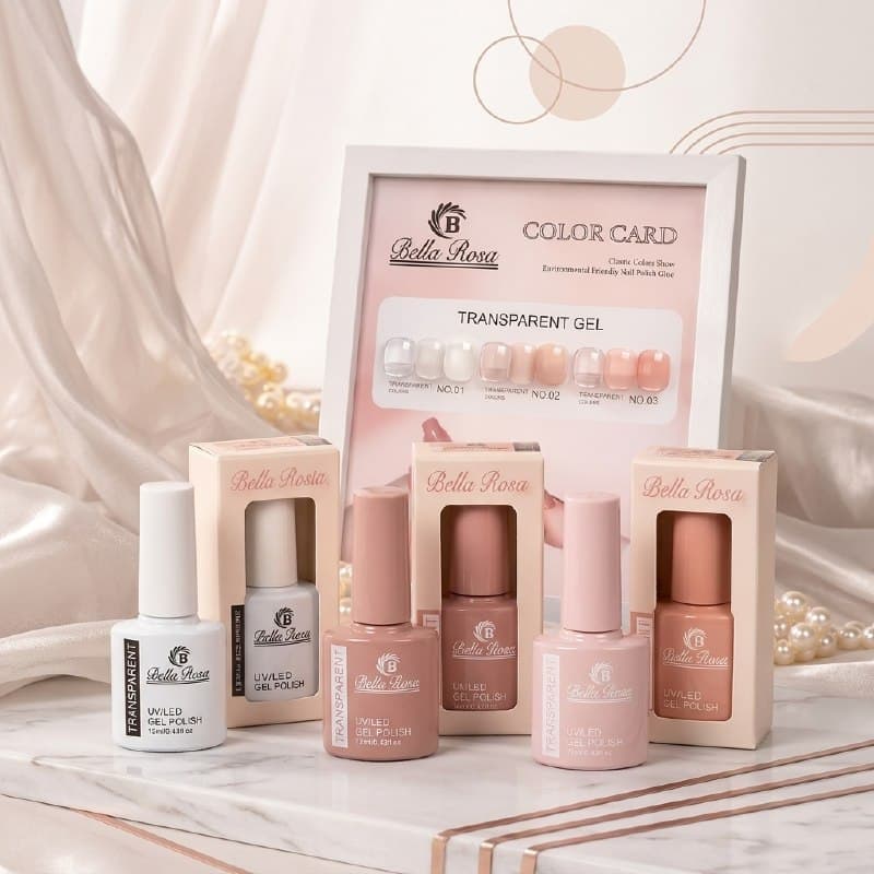 Esmalte em Gel Renda e Fundo Realista Bella Rosa 12ml Manicure Led Uv Pedicu Alta Durabilidade Nail Designer