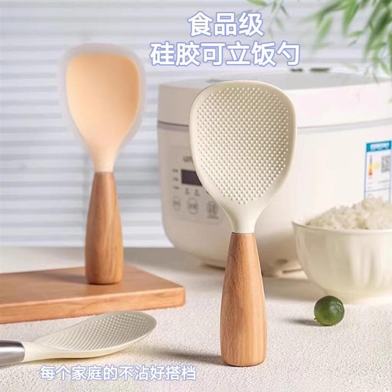 Colher de arroz de Silicone resistente a altas temperaturas Colher de arroz Colher de arroz antiaderente Colher de arroz