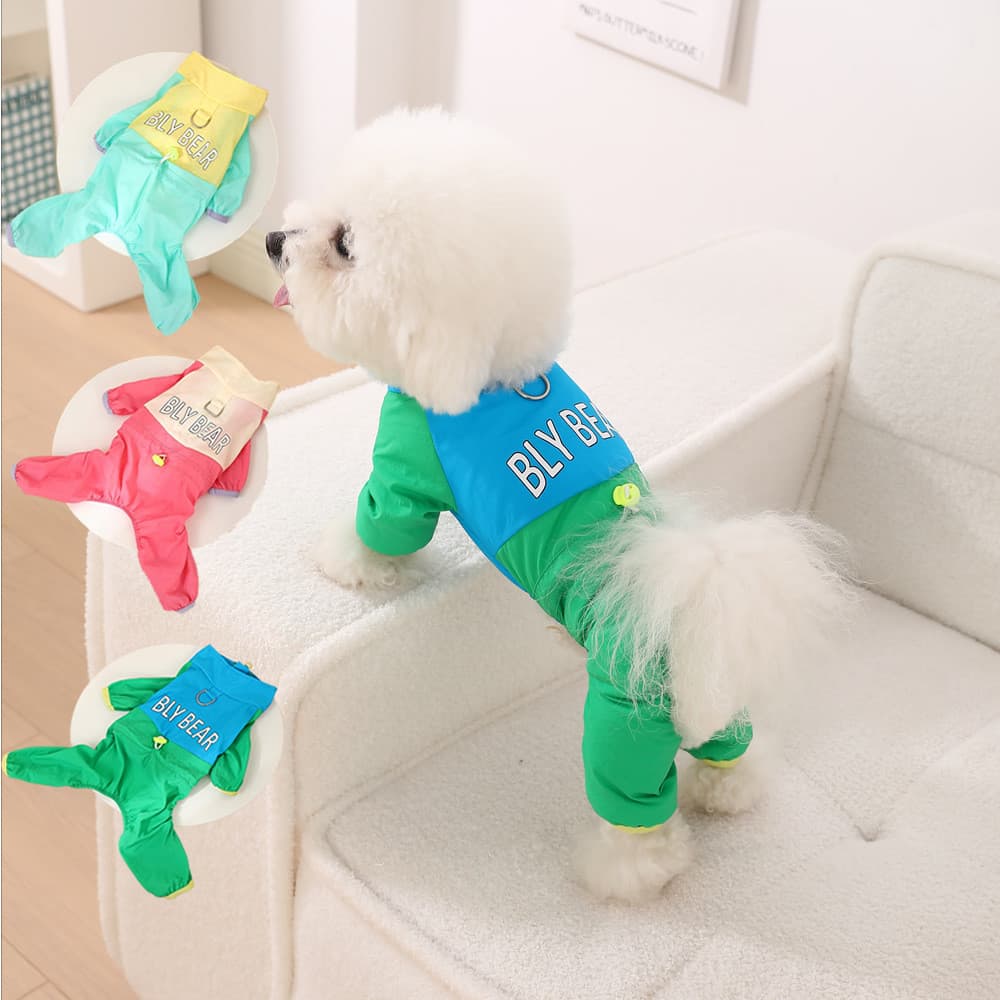 Roupa de verão para cães pequenos, jaqueta fina de quatro patas compatível com coleira, calças de proteção solar e à pro