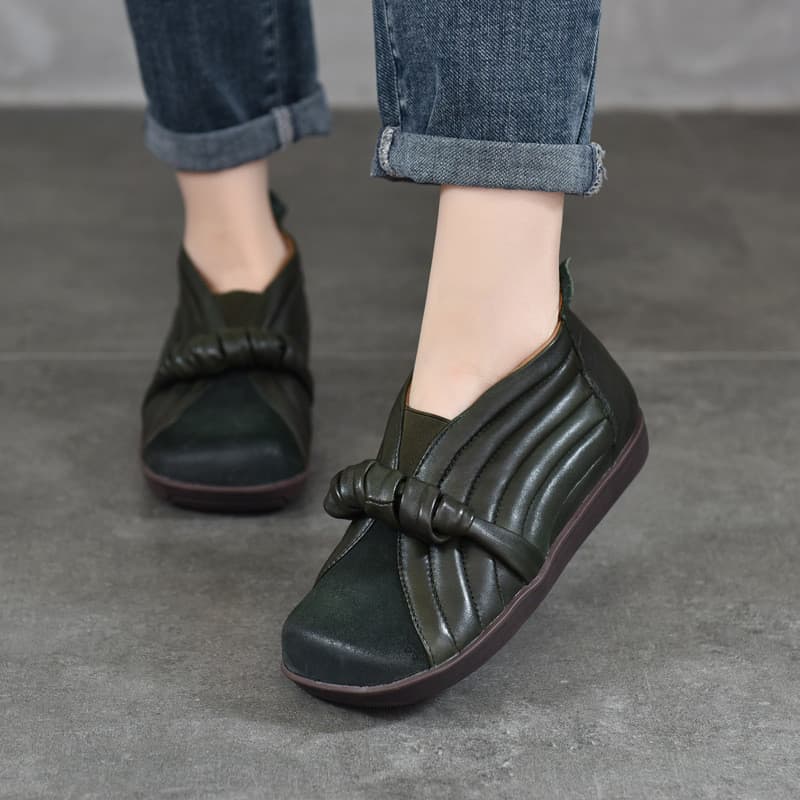 Design Retro nicho botas curtas de couro genuíno feminino botas de tornozelo plano artesanal dedo do pé quadrado botas f