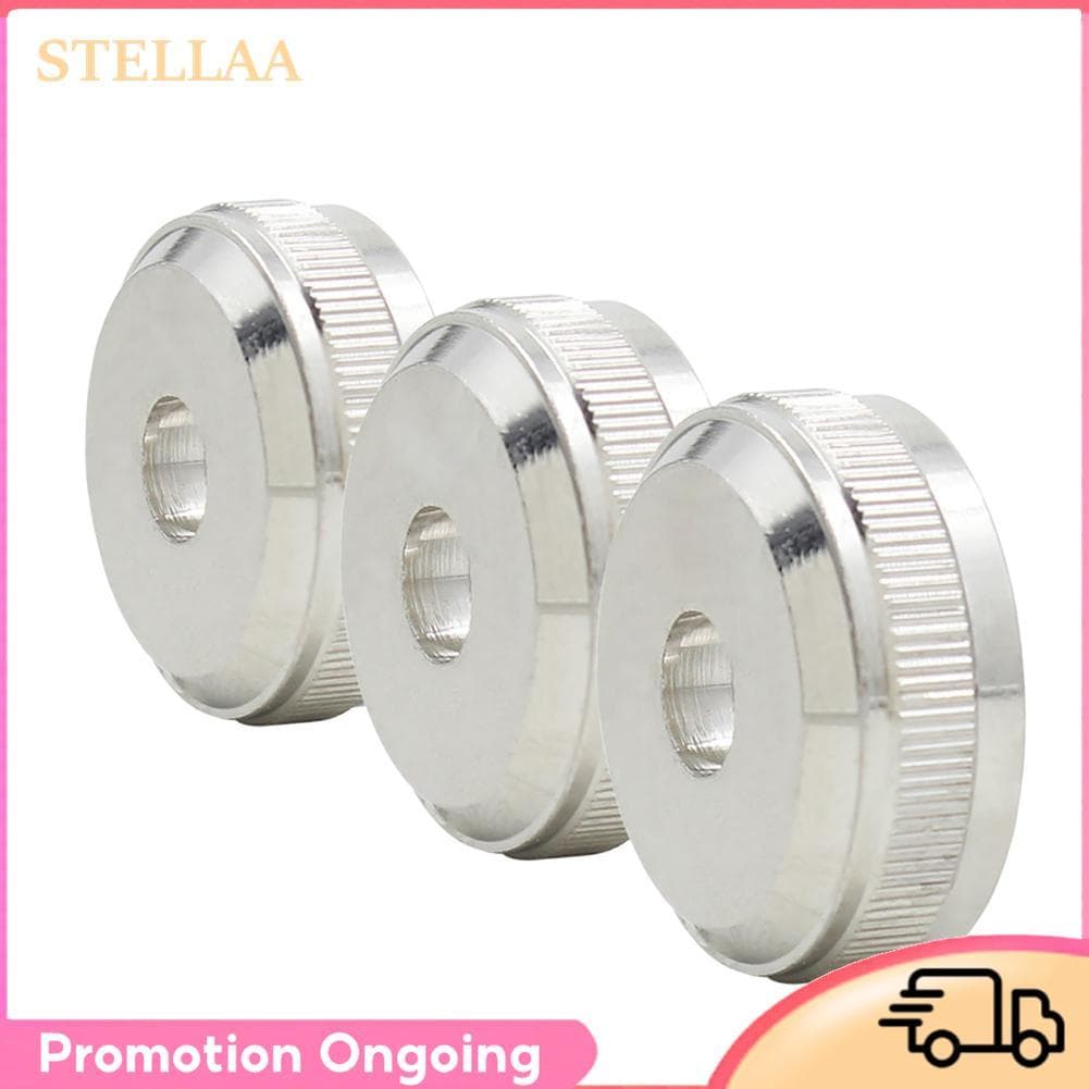 stellaa 3 peças de tampas de válvula inferior de trompete, peças de reposição de pistão de parafuso de metal prateado