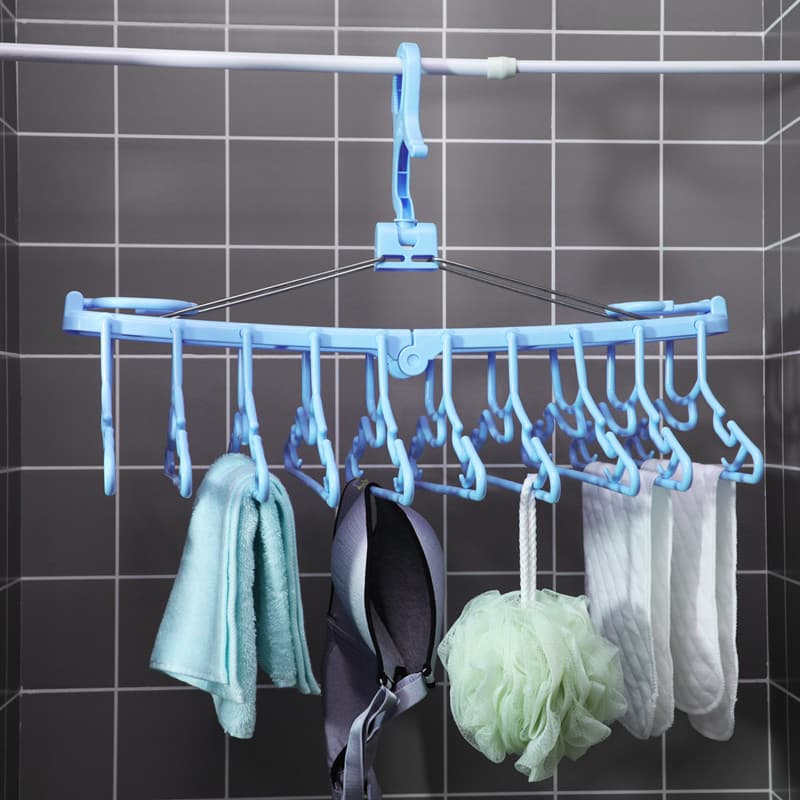 KM multifuncional dobrável Rack de secagem doméstico roupas de bebê Multi-clipe gancho secagem meias armazenamento ferra