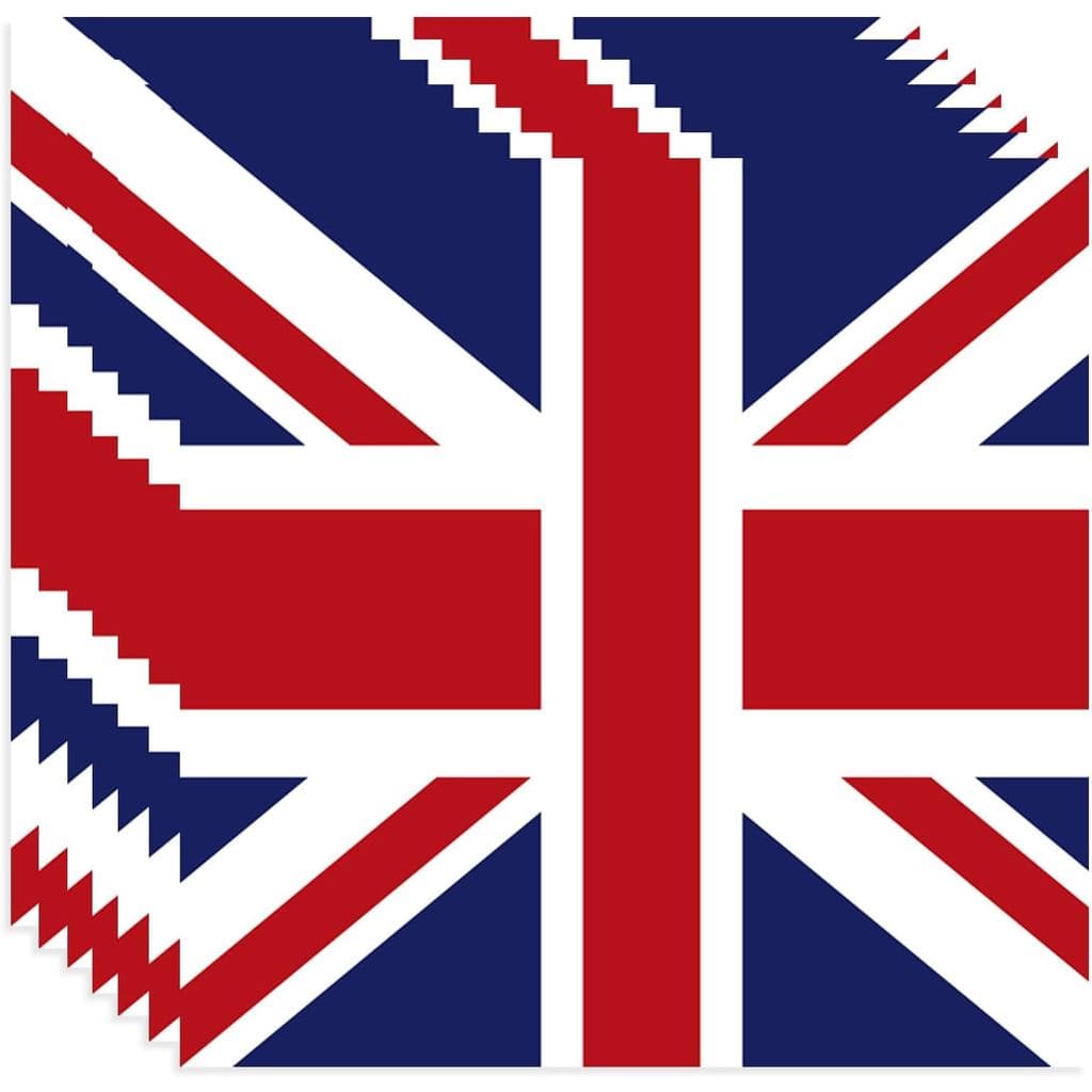 40 unidades de guardanapos de festa britânicos com a bandeira do Reino Unido, guardanapos de papel com a bandeira britân