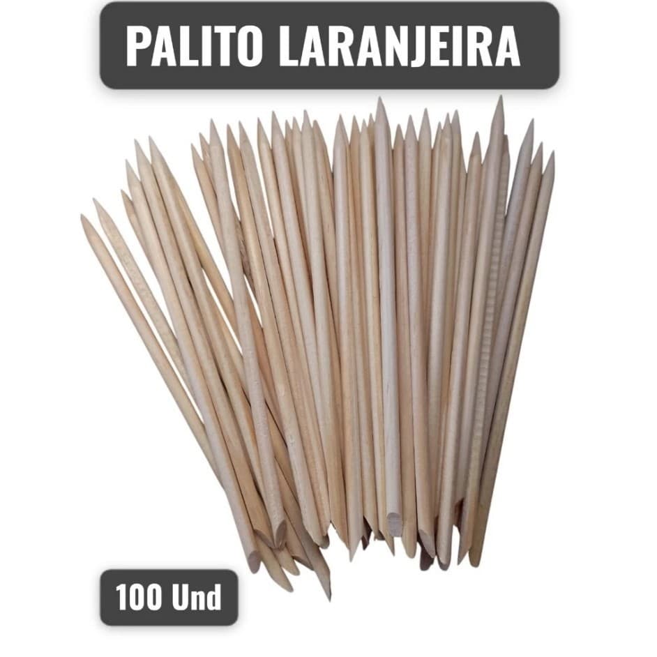 Palito de Unha para Manicure - Pau de Laranjeira - KIT com 100 Unidades
