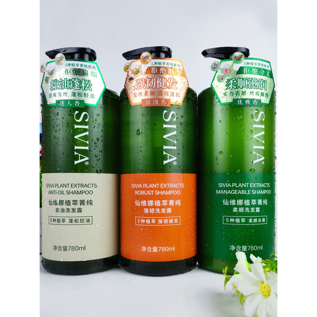 Senvina Shampoo Extrato de Planta Remoção de Óleo Puro Shampoo de Controle de Óleo Cabelo Macio Fofo Anticaspa Anti-Coce