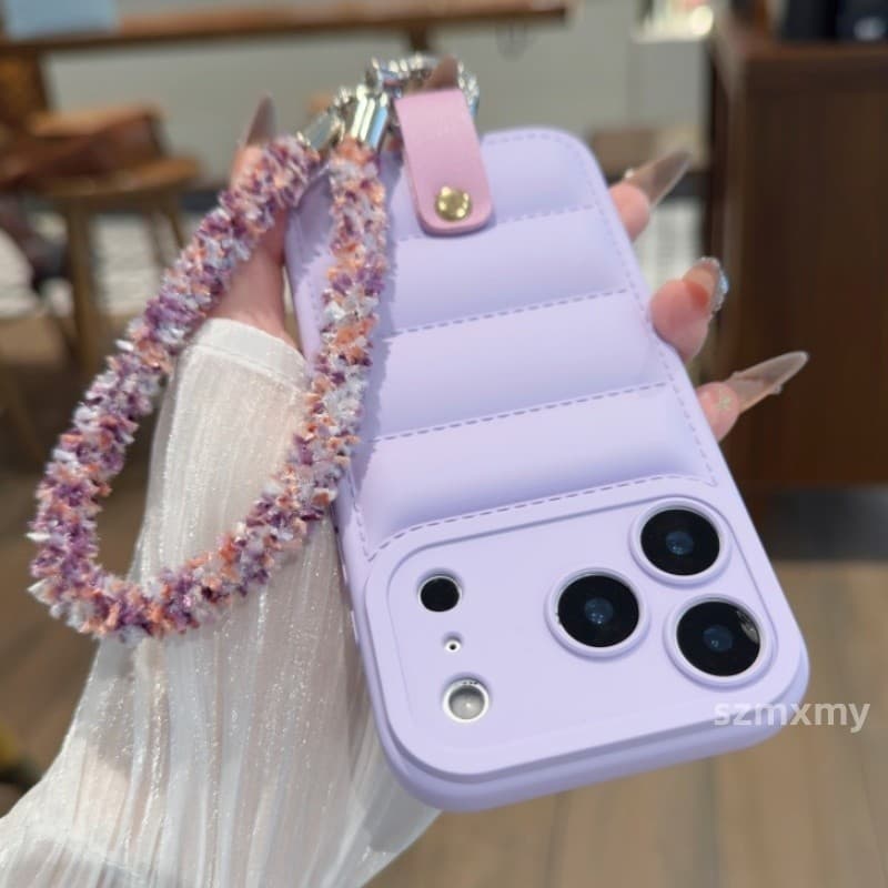 Elegante Roxo Silicone Jaqueta Capa De Telefone Para IPhone 17 Ar 16 15 14 Plus 13 12 11 Pro Max Novo Anel De Diamante D