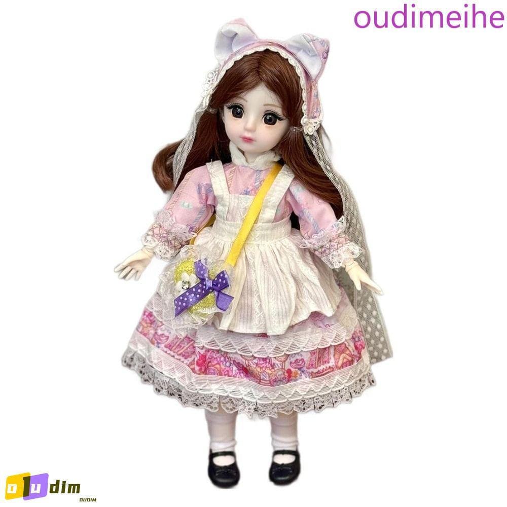 Boneca Bjd OUDIMEIHE De 30 Cm , Com Roupas , Olhos 3D , Articulações Removíveis , Bonecas Coloridas 1/6