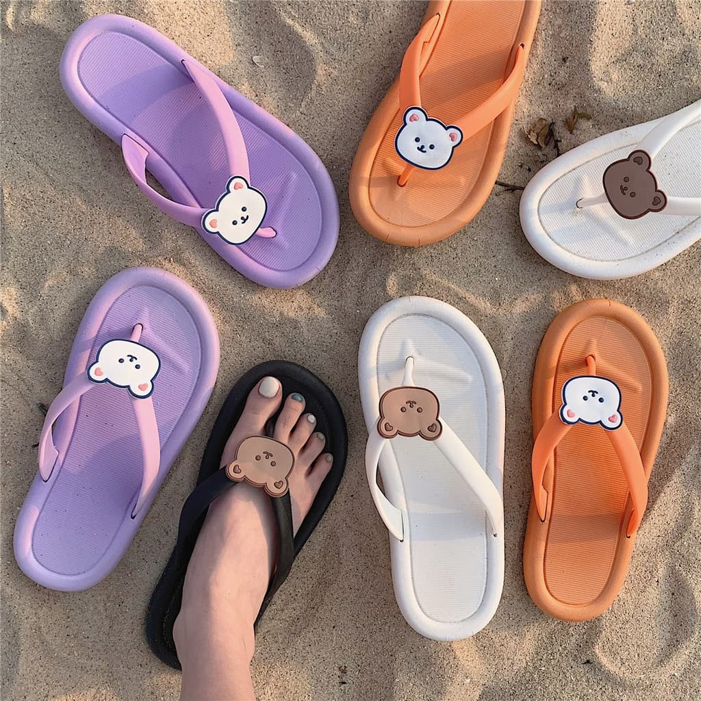 Flip flops 2021 verão novo estilo banheiro banho antiderrapante flip flops ins bonito menina coração dos desenhos animad