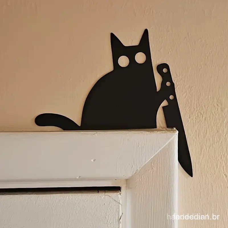 Adorável Topper De Porta De Gato Decoração De Topo Canto