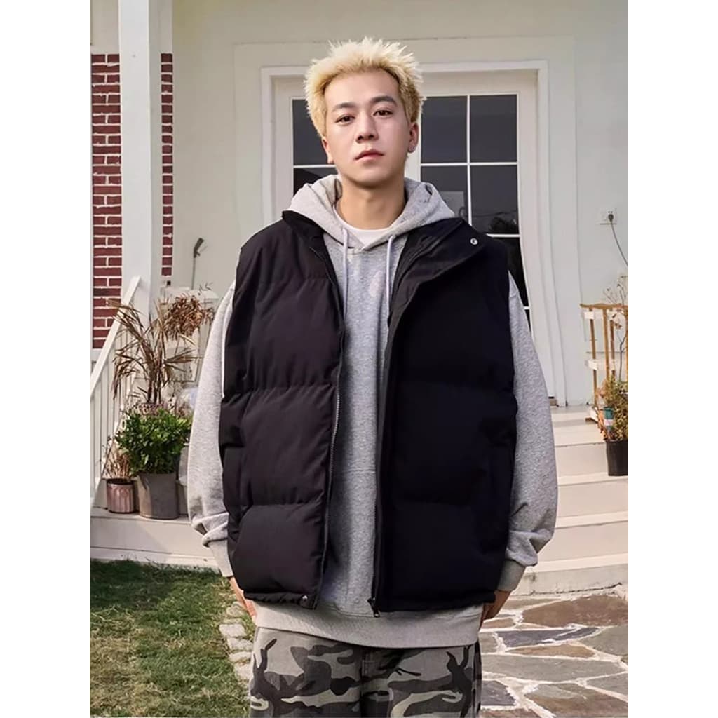 Para baixo colete de algodão masculino inverno novo estilo americano High Street colete quente engrossado Casual solto e