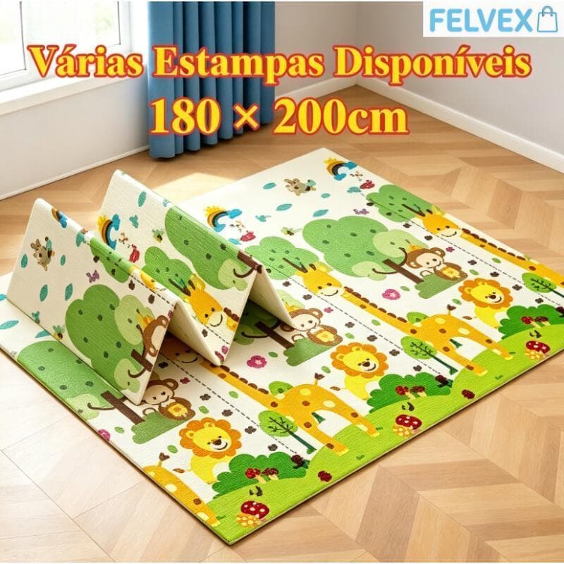 [FEL]Tapete de Atividades para Bebê1.8*2M,Tapete de Brinquedo Antiderrapante e Impermeável para Chão