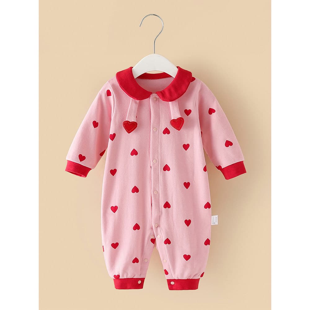 Roupas de bebê recém-nascido de algodão puro menina princesa mês inteiro bebê século manga comprida uma peça primavera o