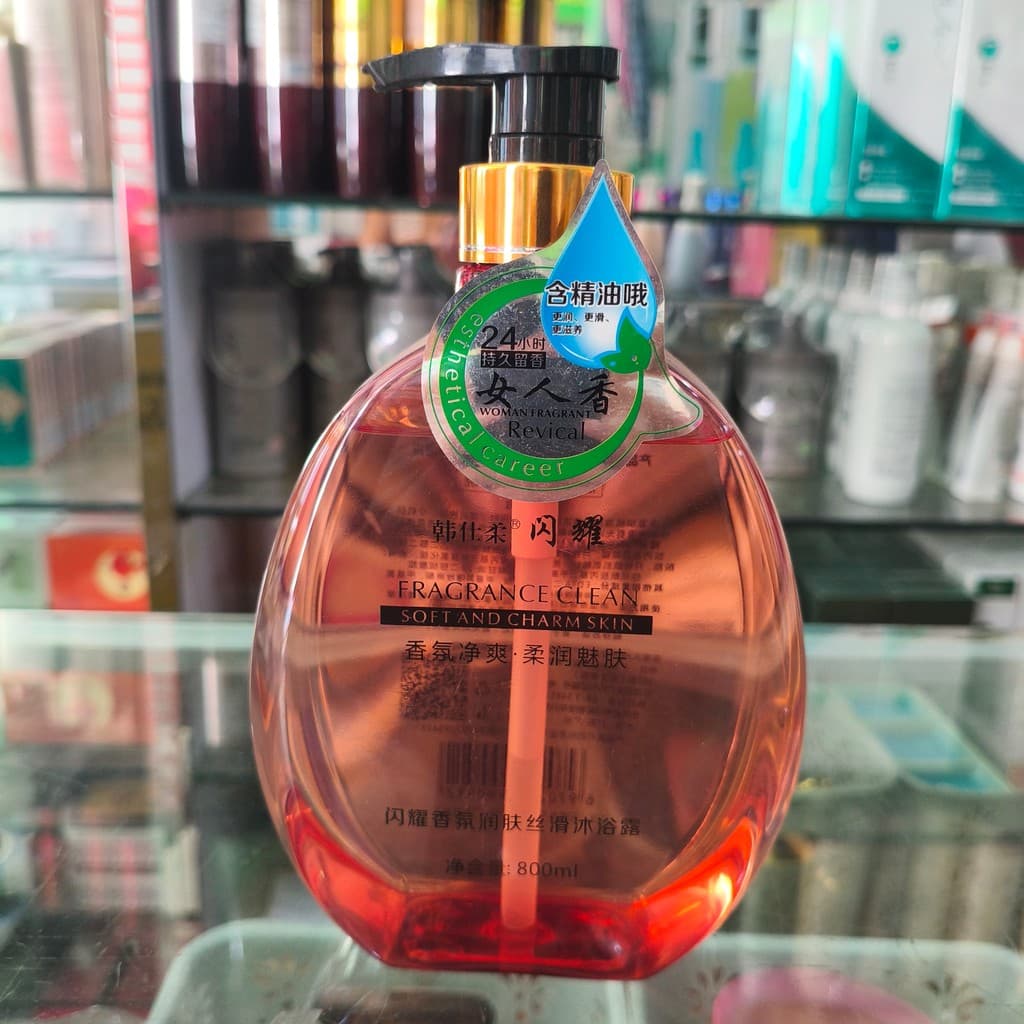 Baishang Hanshi Fragrância Suave Brilhante Mulher Fragrância Rejuvenescedora Pele Sedosa Gel de Banho 800ml Óleo Essenci