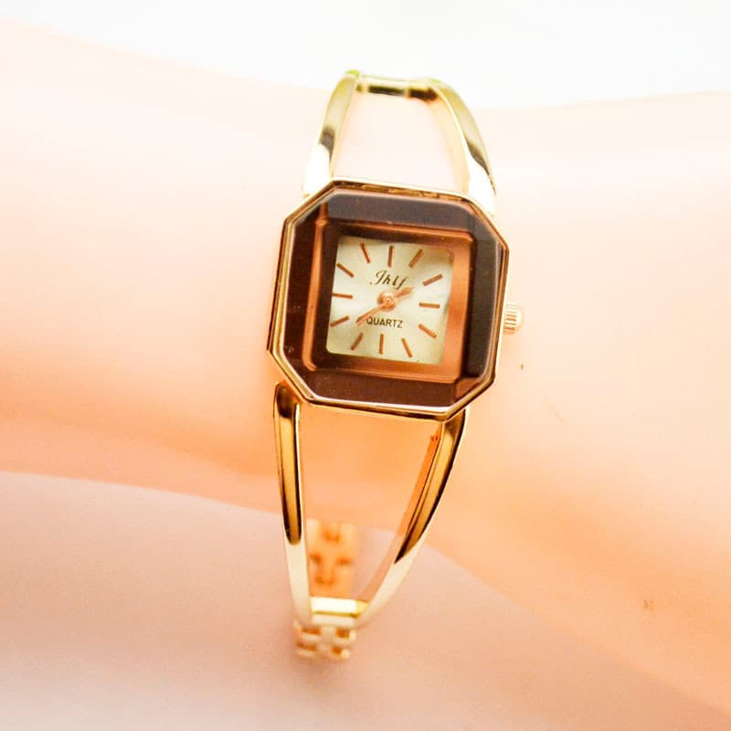 Versão coreana único mostrador quadrado pulseira relógio oco pulseira relógio temperamento quadrado relógio clássico Ret