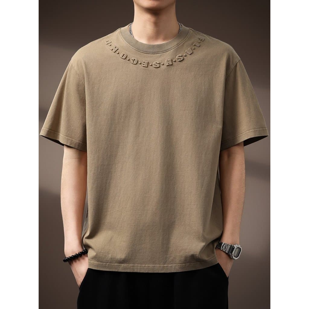 American street wear tridimensional carta impressão de manga curta camiseta masculina verão novo estilo street wear solt