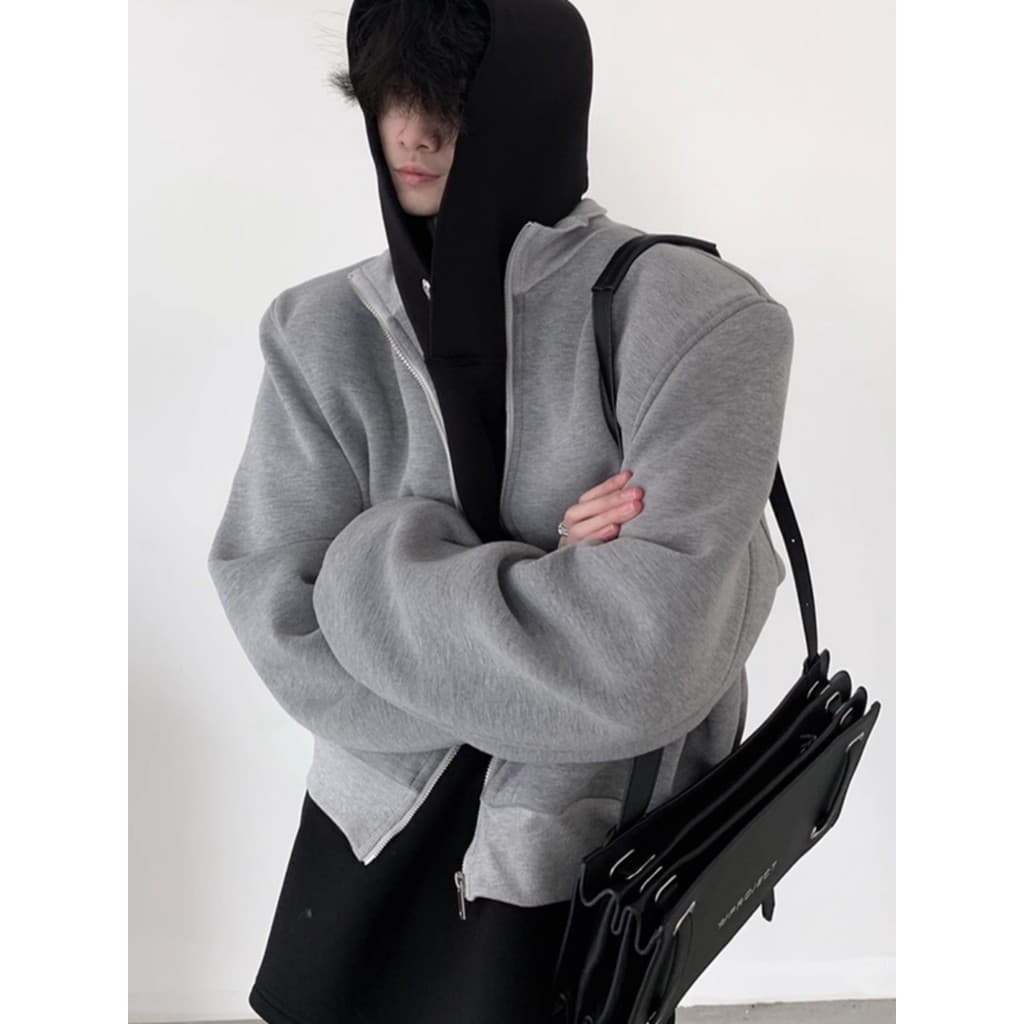Início do outono novo estilo versão coreana cleanfit vôo jaqueta masculina High-End solto curto ombro almofadas perfil m