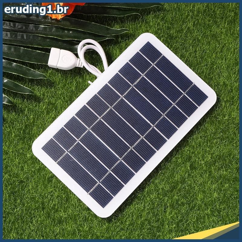 Painel Solar erudi 2W Com USB À Prova D'água Para Caminhadas E Acampamento Ao Ar Livre Bateria Portátil De Carregamento