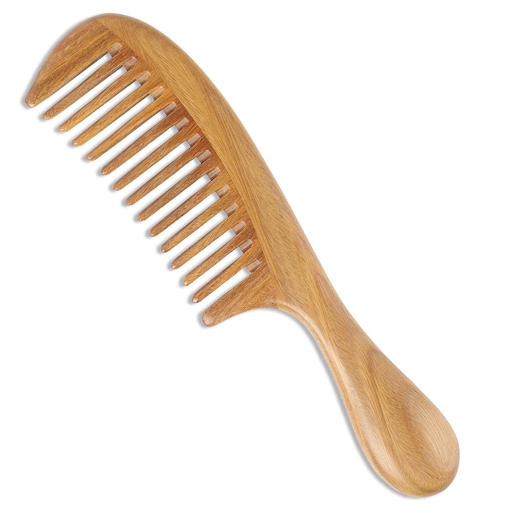 Pentes de Cabelo de Sândalo Verde 100% Natural Feitos à Mão Onedor - Pente de Madeira Desembaraçador de Cabelo Natural c