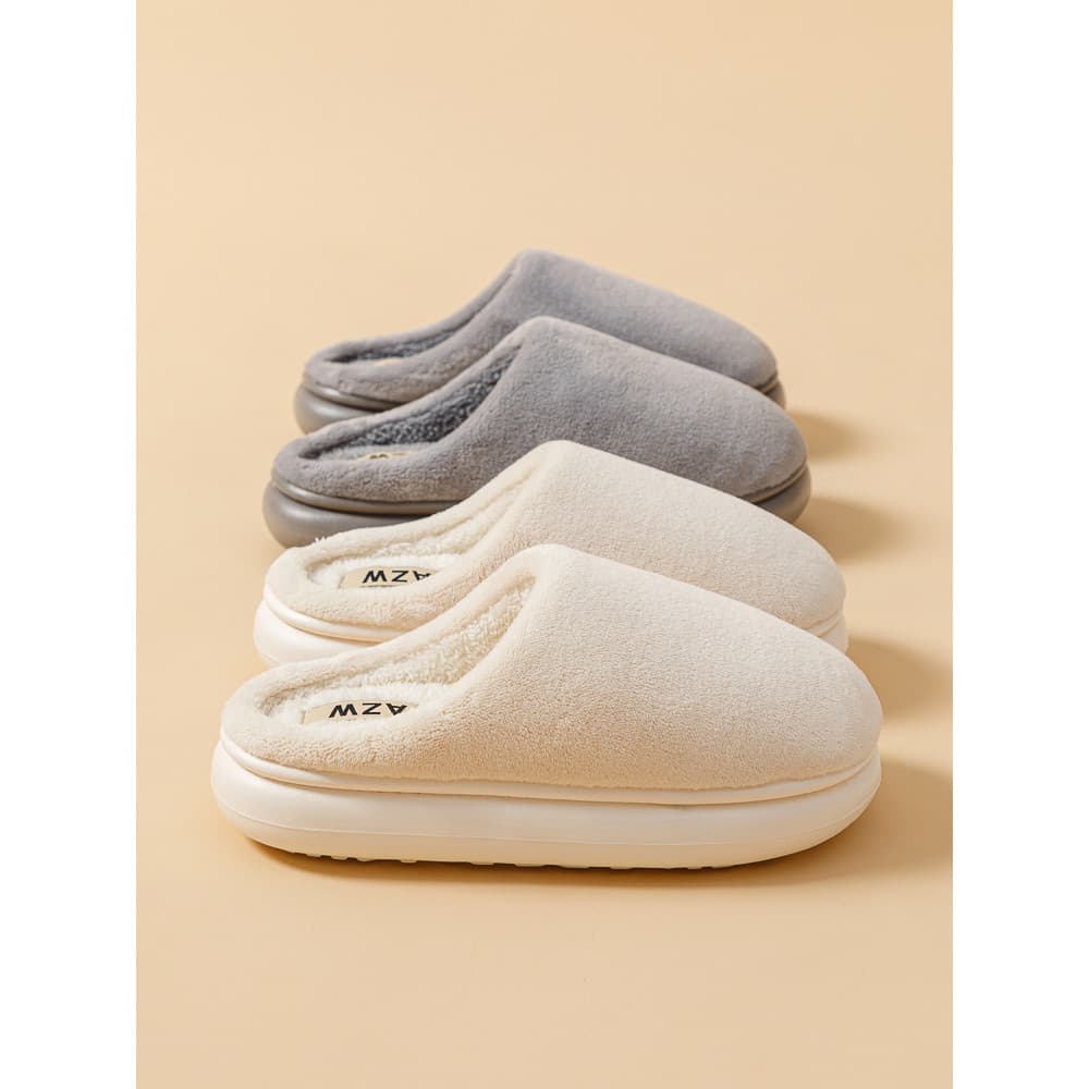 Chinelos de algodão casal compre um e ganhe um grátis 2025 novo estilo outono inverno chinelos de pelúcia feminino inter