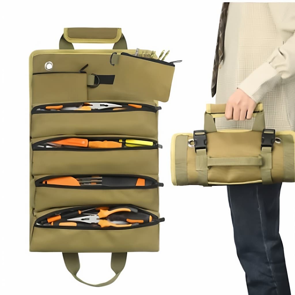 Bolsa de ferramentas tipo rolo, resistente ao desgaste, Hardware de armazenamento, ferramentas elétricas, bolsa de ferra