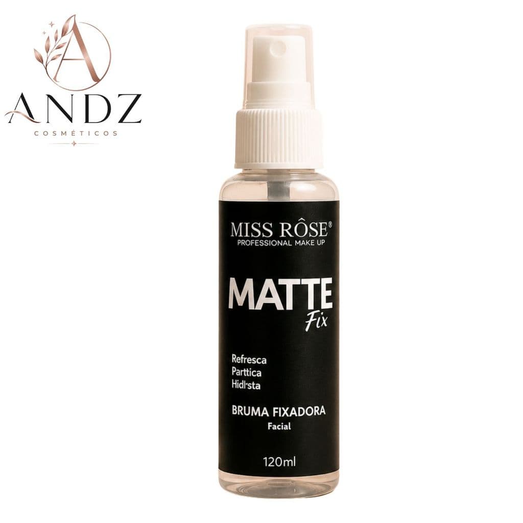 Bruma Matte Miss Rose 120ml Fixador de Maquiagem Controle Oleosidade Longa Duração