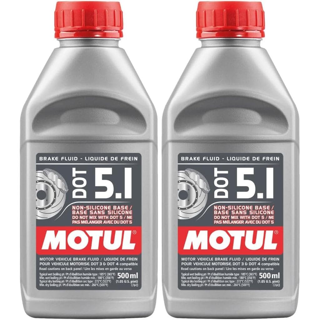 Motul DOT 5.1 Fluido de Freio Sintético – Fluido de Alto Desempenho Sem Silicone para Sistemas ABS, ESP e Freios Hidrául