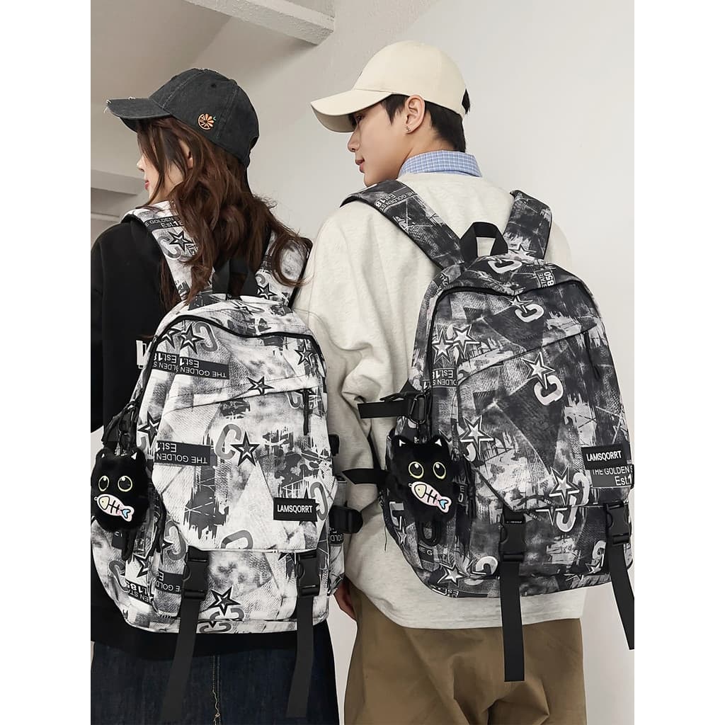 Novo estilo mochila masculina estudante universitário júnior estudante do ensino médio na moda mochila de grande capacid