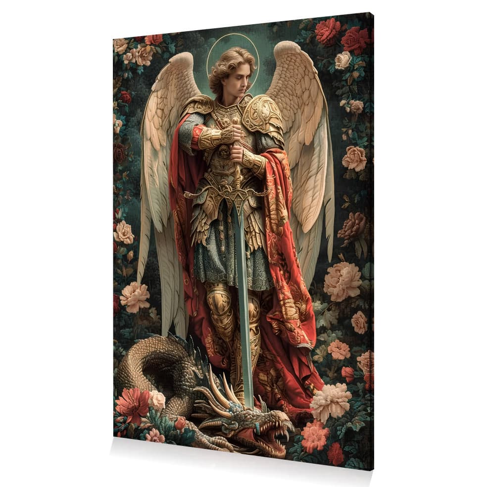 Quadro Decoração Religioso São Miguel Arcanjo Canvas 60x40