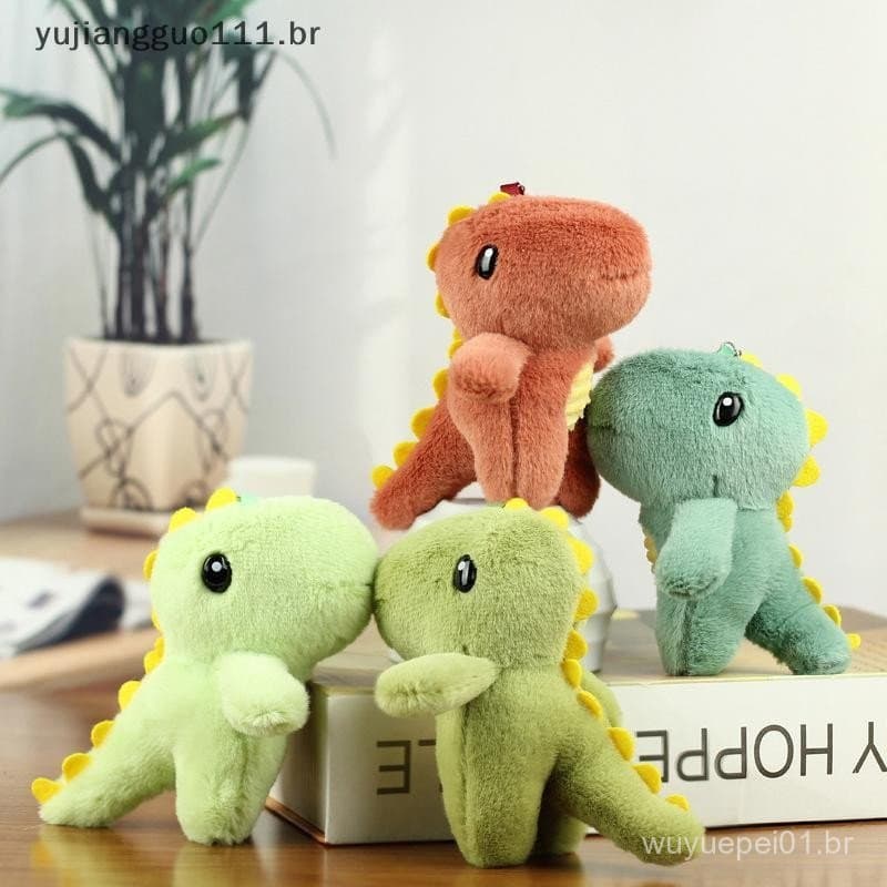 # Novo 1 Pcs Bonito Dinossauro Brinquedo De Pelúcia Boneca Pingente Chaveiro Portátil Bolsa .
