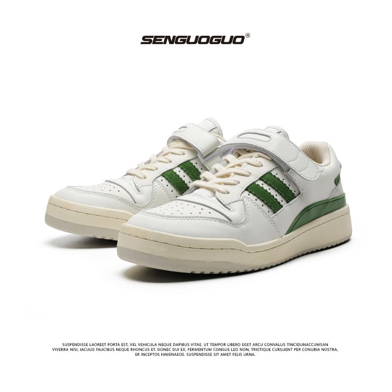 @ @ @ Senguoguo Velcro Sapatos Brancos de Sola Grossa Homens 2026 Primavera Novos Tênis Retro All-Match Sapatos Masculin