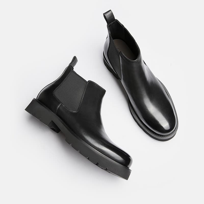 Botas Martin masculinas de cano médio de couro genuíno Botas de couro britânico Sapatos de cano alto Botas masculinas de