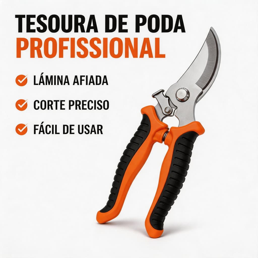 Tesoura de Jardinagem Profissional para Poda de Galhos Flores Plantas e Frutas 1un 2un 3un